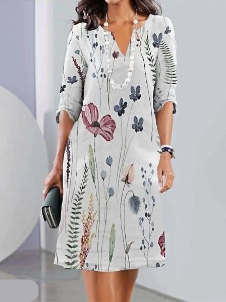 Storm | Floral Print Double Tunic Dress