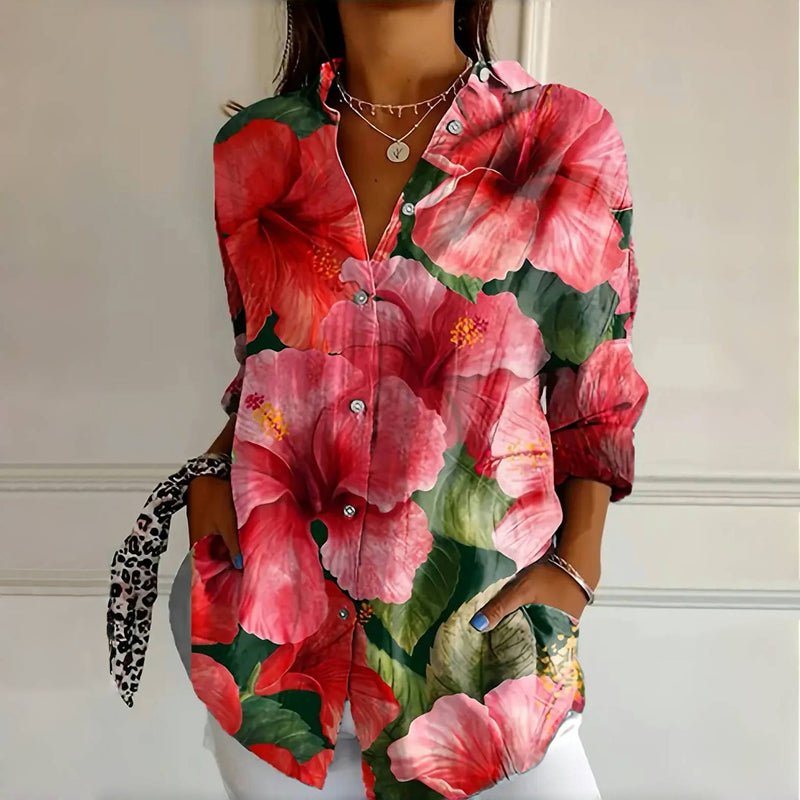 Frederica | Bold Floral Blouse