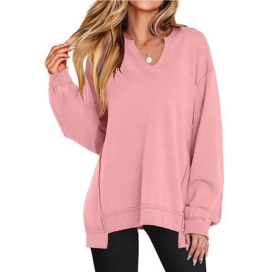 Vera | Women's Oversized V-Neck Sweatshirt Tunic Long Sleeve