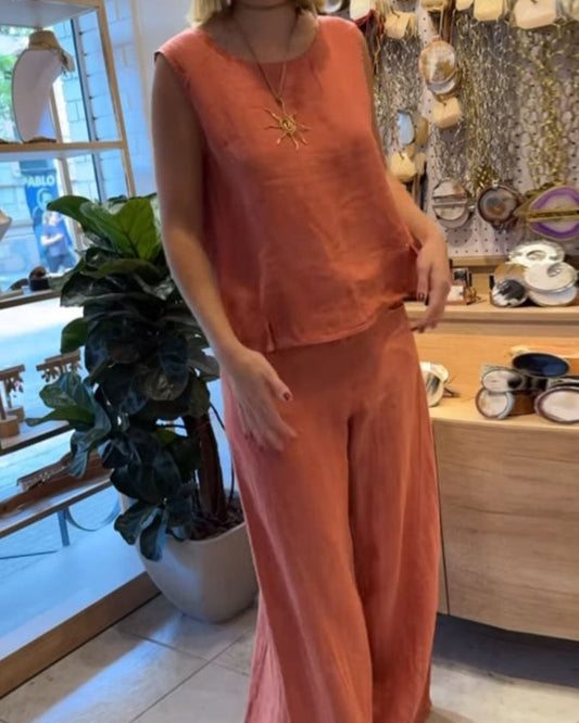 Sienna | Women's Wide Leg Pants & Sleeveless Top 2 Piece Set