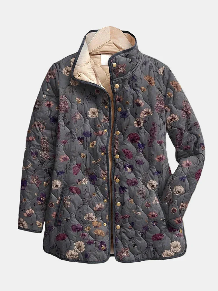 Priscilla™ | Vintage Floral Print Quilted Jacket