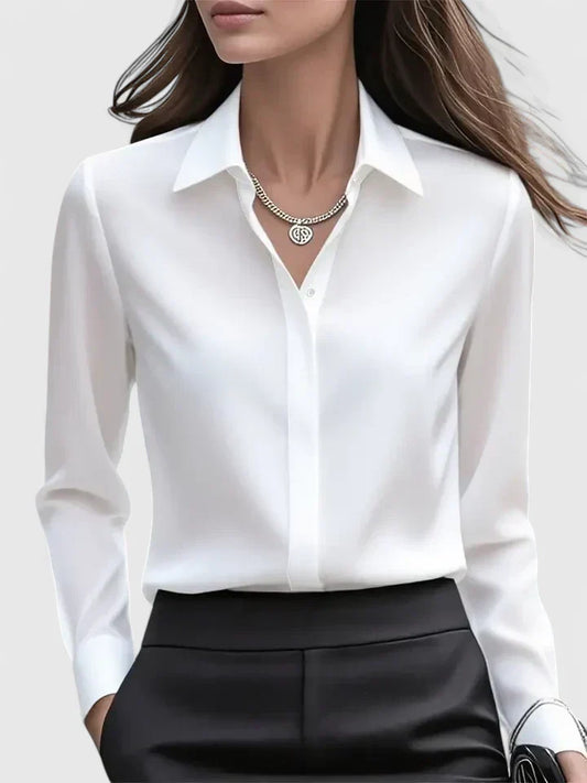 Cleo | Women's Elegant Button Down Shirt with Concealed Placket