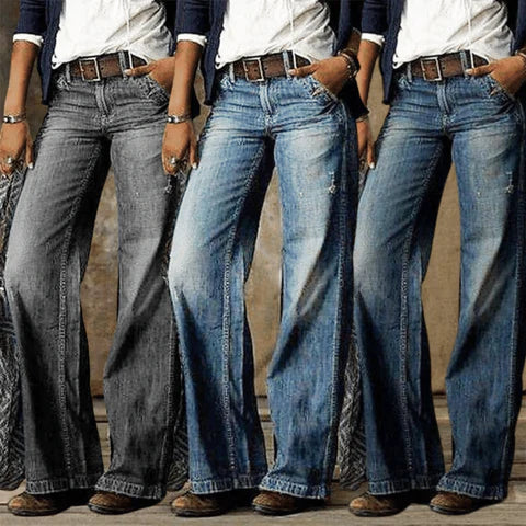 Marilyn2™ | Women's High Waist Wide Leg Jeans Retro Flare Denim