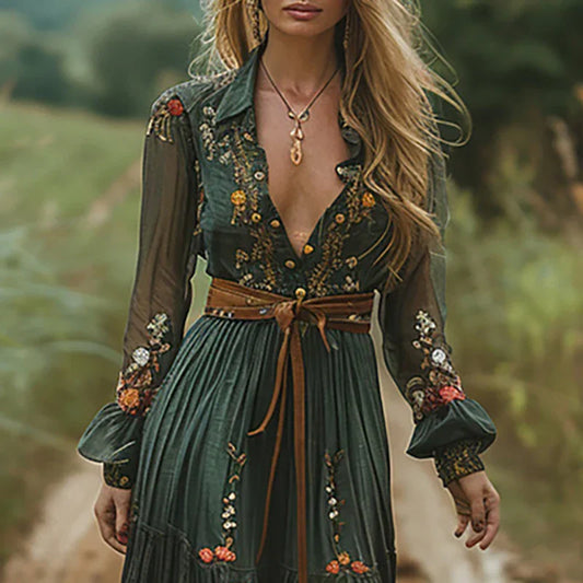 Renee | Bohemian Floral Maxi Dress