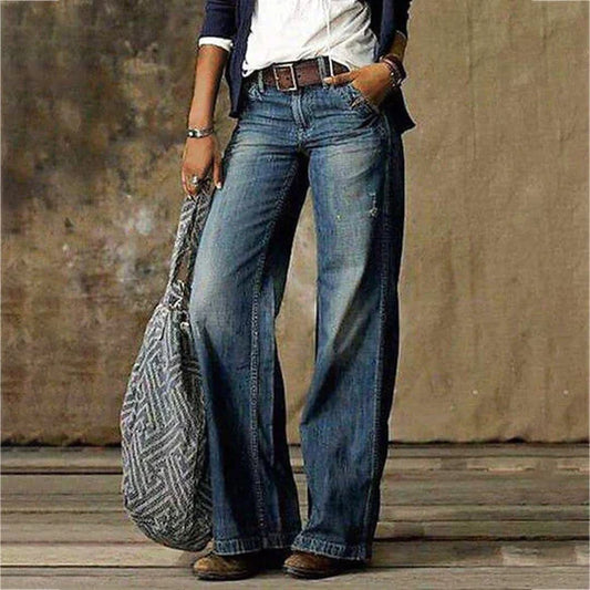 Marilyn2™ | Women's High Waist Wide Leg Jeans Retro Flare Denim