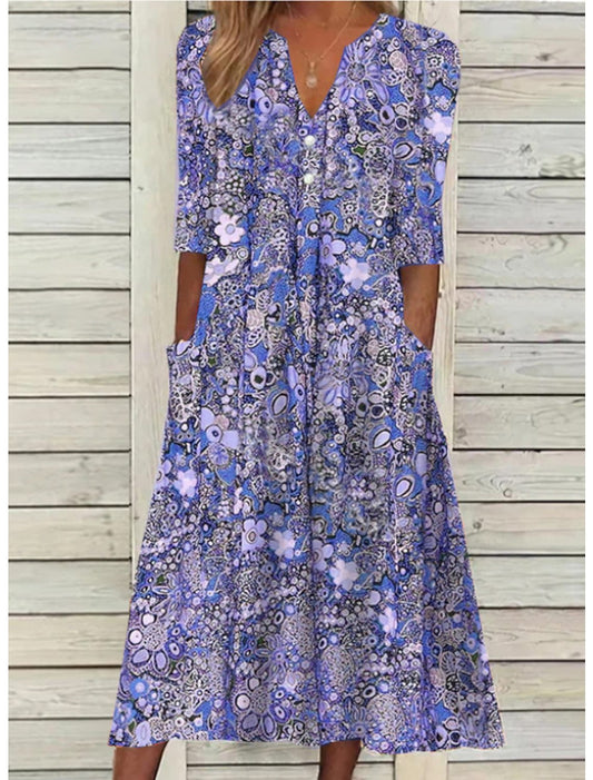 Georgette™ | Elegant Summer Dress with Belly Cover