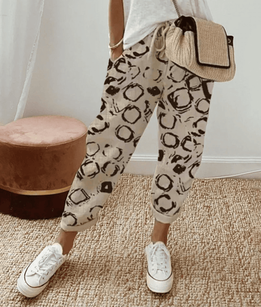 Isoline™ | Flattering Fit & Comfort Waistband Trouser With Print