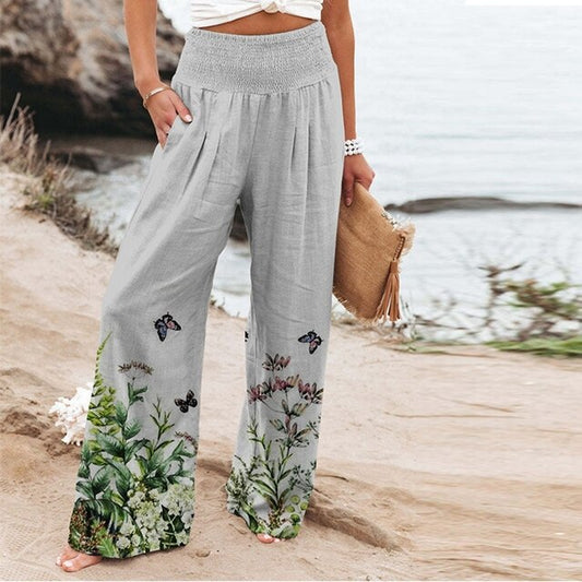 Nicolina™ | Women's Floral Wide Leg Pants High Waist Everyday Summer