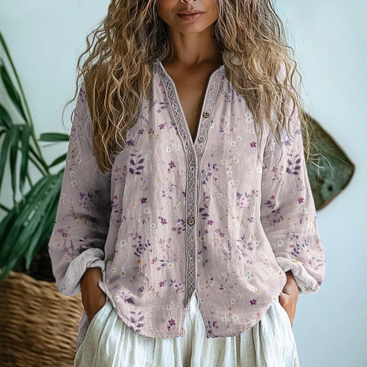 Heather2™ | Relaxed Blouse with Nature Print