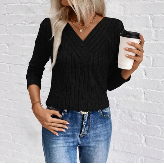 Esme | Elegant Sunken Stripe Sweater