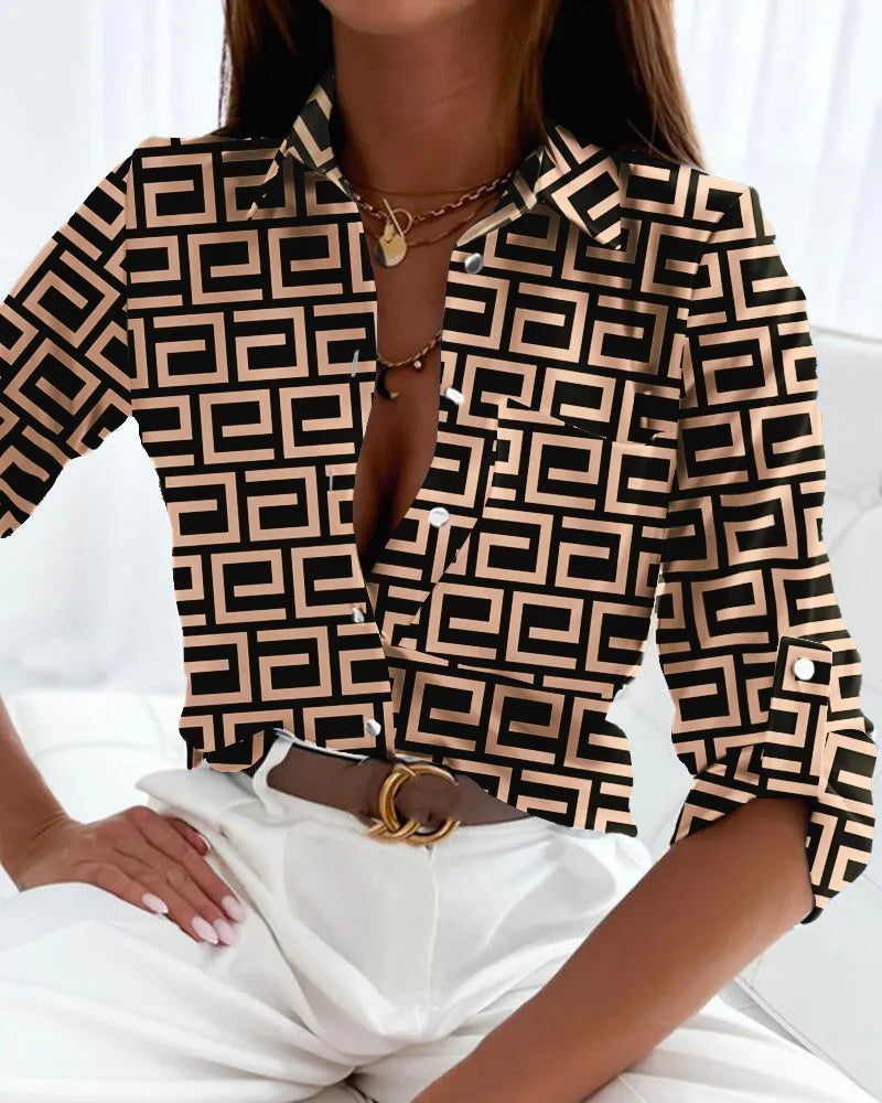Jessamine | Elegant Blouse with Artistic Print