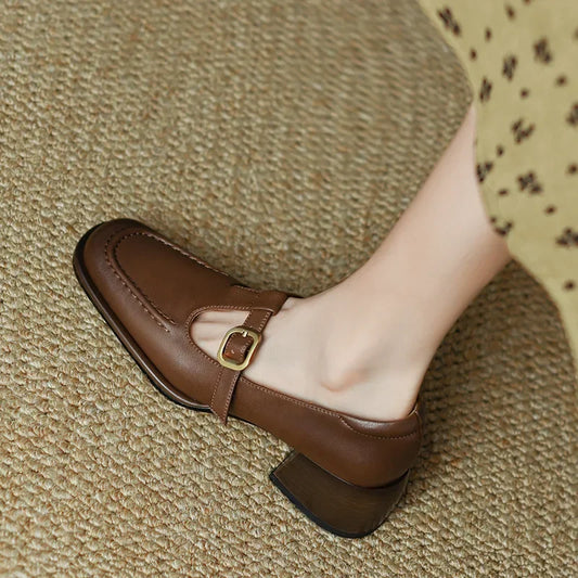 Corinna2™ | Women's T-Strap Mary Jane Shoes Square Toe Low Block Heel