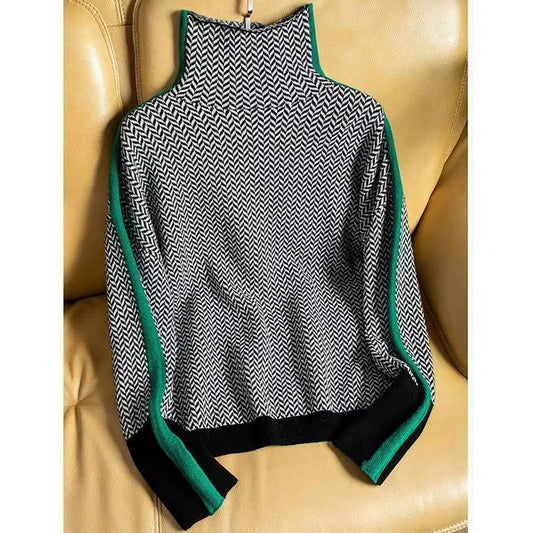 Sera2™ | Herringbone Luxe Turtleneck