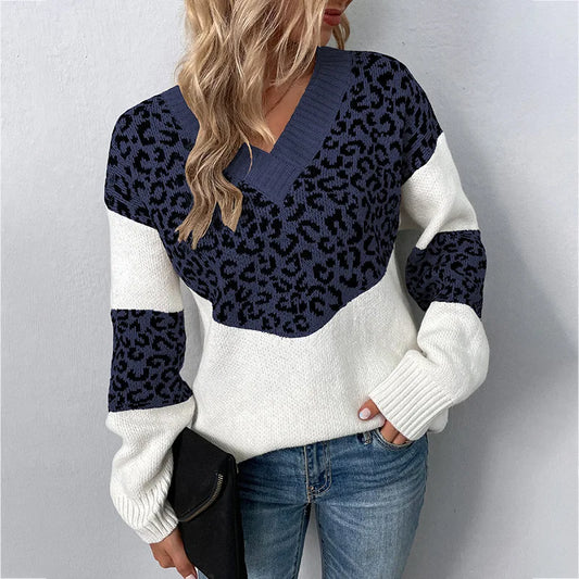 Ginevra™ | Elegant V-neck Sweater Leopard