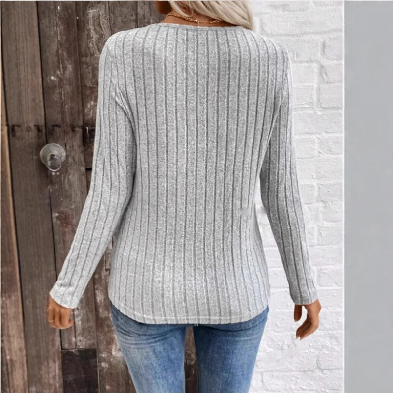 Esme | Elegant Sunken Stripe Sweater