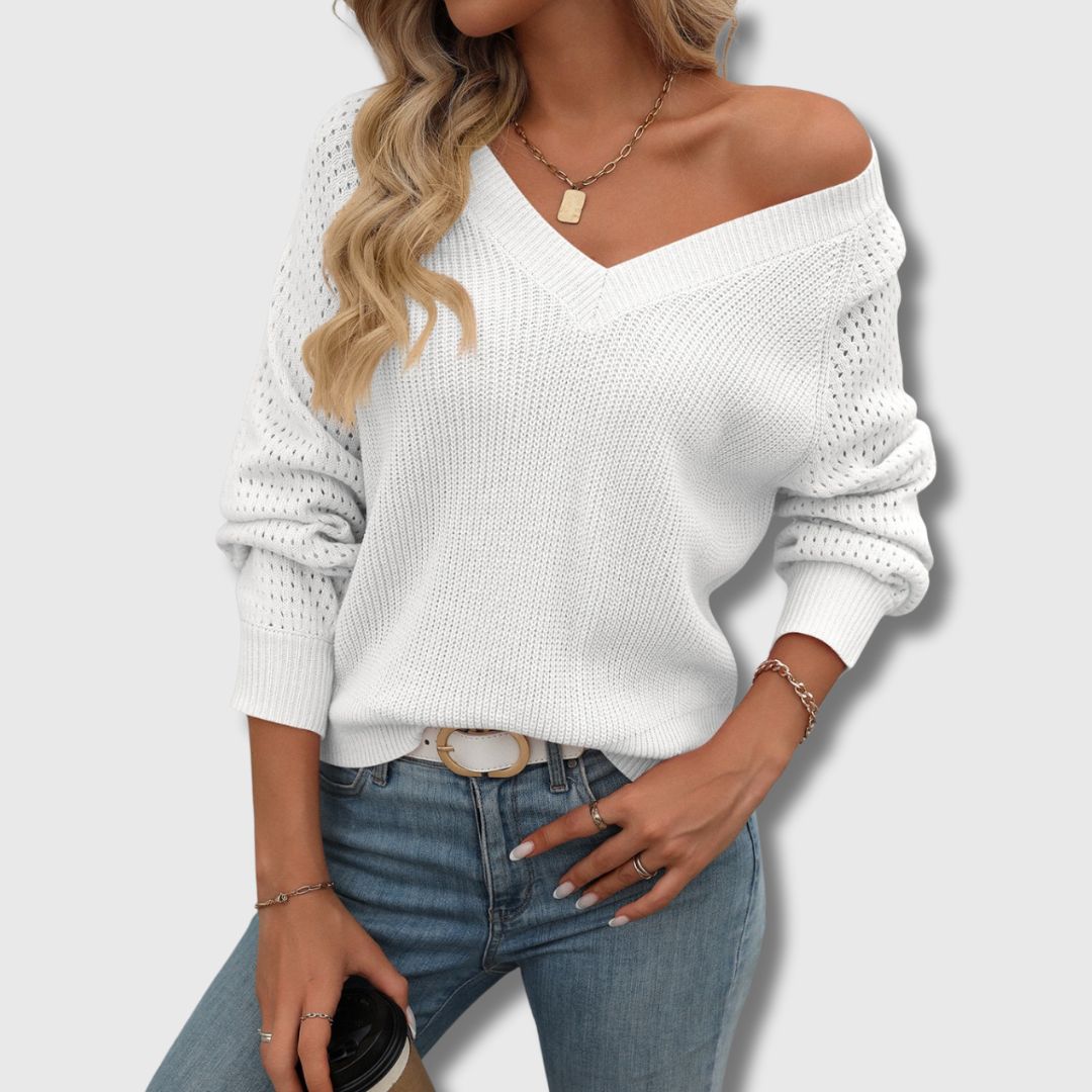 Emma | Elegant V-Neck Sweater