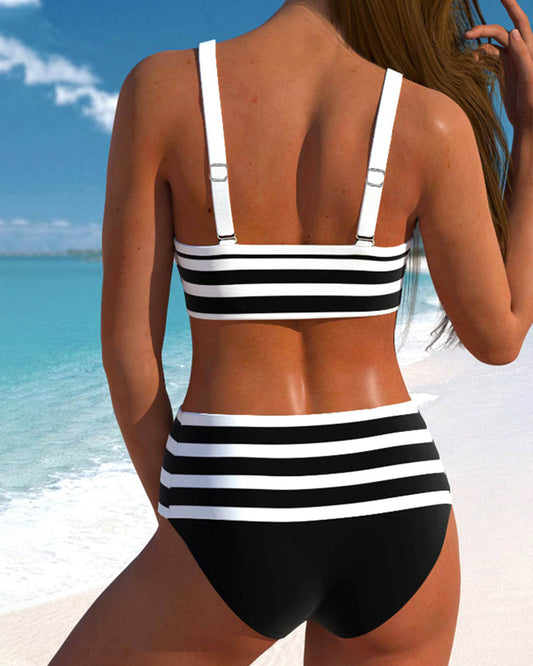 Gwendolyn™ | Women's High Waist Striped Bikini Set
