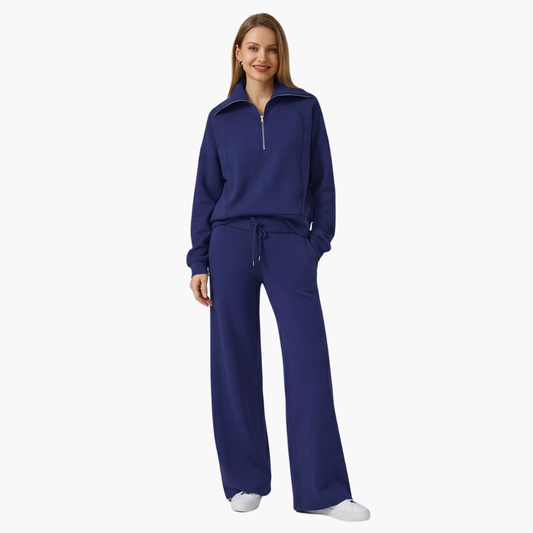 Colette™ | Women's Half Zip Wide Leg Lounge Set