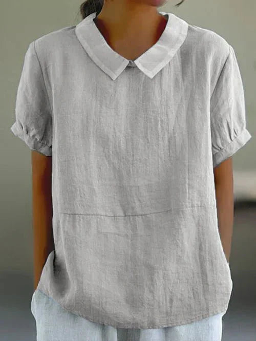 Nausicaa | Women's Peter Pan Collar Short Sleeve Everyday Top