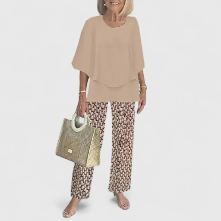 Fern | Women's Wide-Leg Pants & Casual Floral Top Set