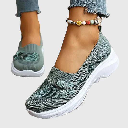 Sharon™ | Women's Butterfly Embroidered Slip On Sneakers