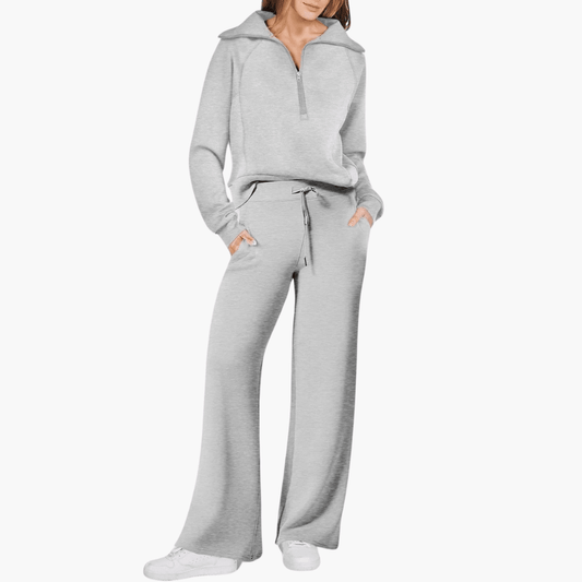 Shaylee™ | Women's Zip Up Hoodie Wide Leg Lounge Set