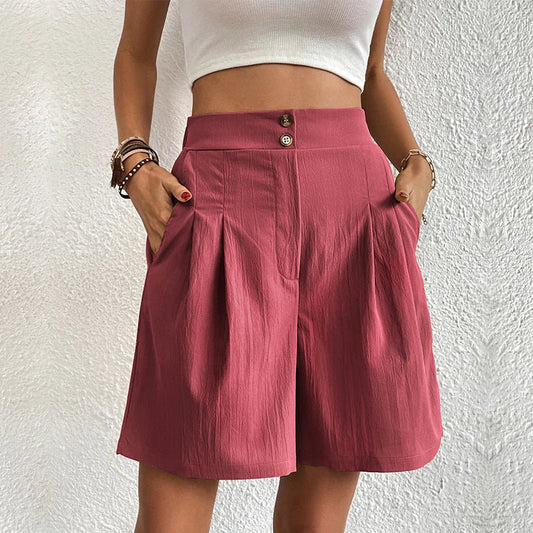 Arianrhod™ | Women's High Waist Wide Leg Shorts Pleated with Pockets