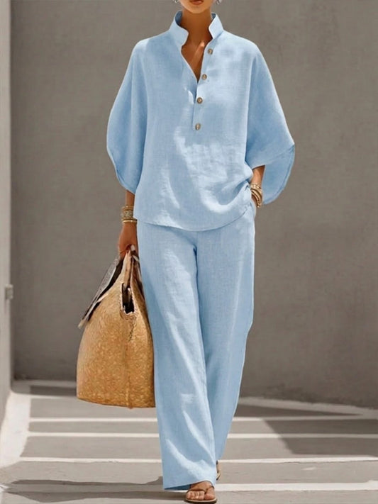 Nadia | Women's Wide Leg Pants & Batwing Top 2 Piece Set