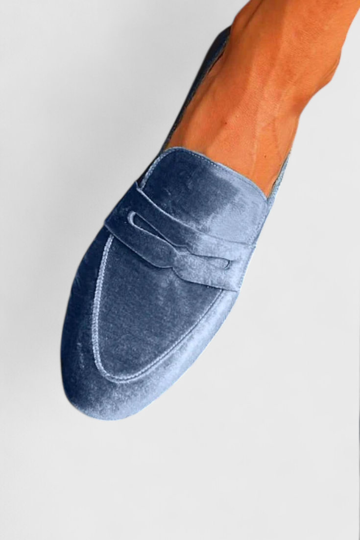 Kim | Women's Blue Slip-On Loafers
