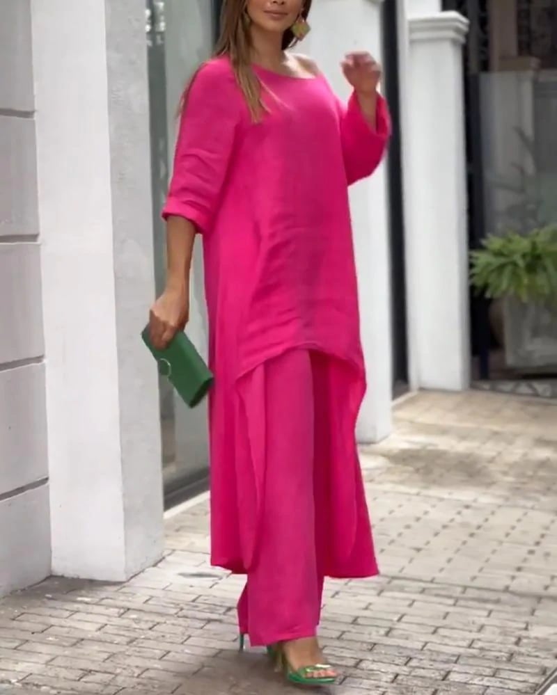 Seraphine | Women's Wide Leg Pants & Longline Tunic Two Piece Set