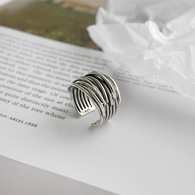 Rae | Sterling Silver Adjustable Layered Ring