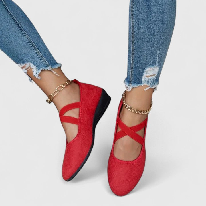 Yvonne | Women's Cross Strap Mary Jane Flats
