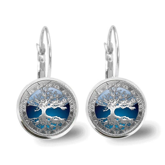 Ciara2™ | Silver Tree of Life Hoop Earrings
