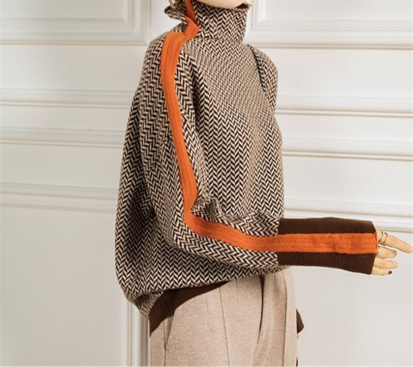 Sera | Herringbone Luxe Turtleneck