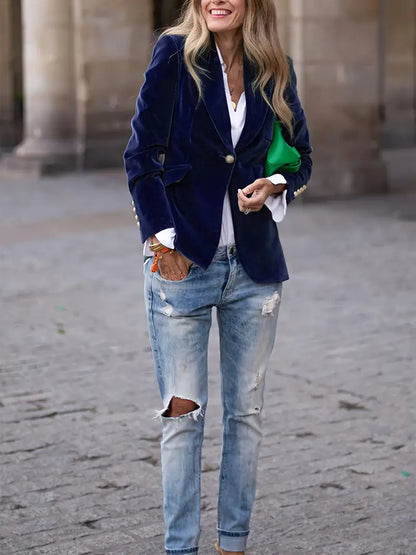 Eugenie™ | Elegant Velvet Blazer