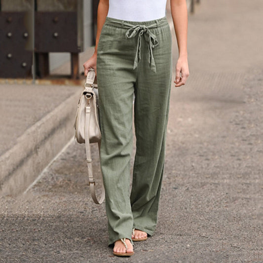 Therese™ | Women's Wide Leg Pants Drawstring High Waist Everyday