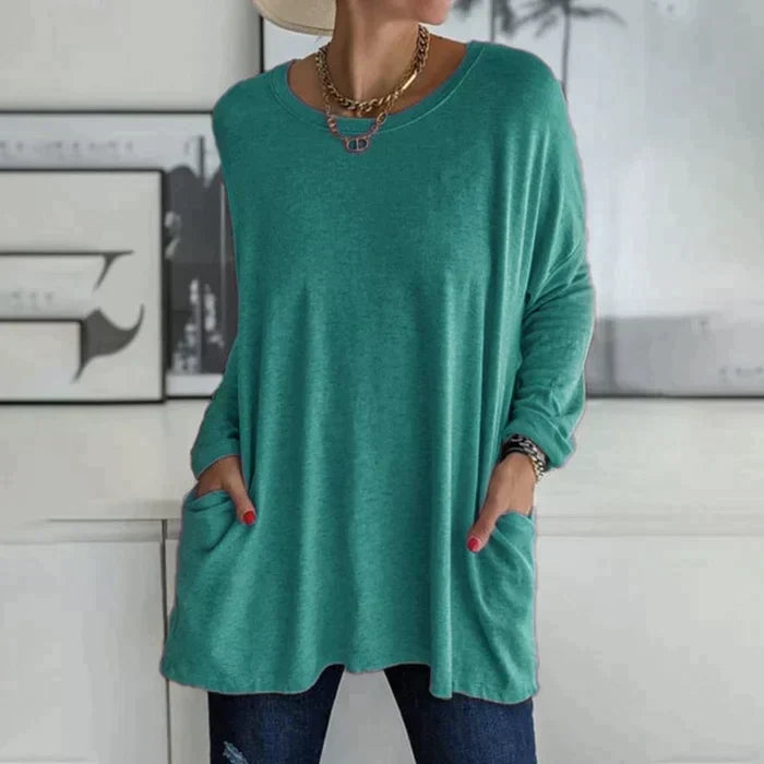 Annelise | Women's Oversized Long Sleeve Tunic Top with Pockets