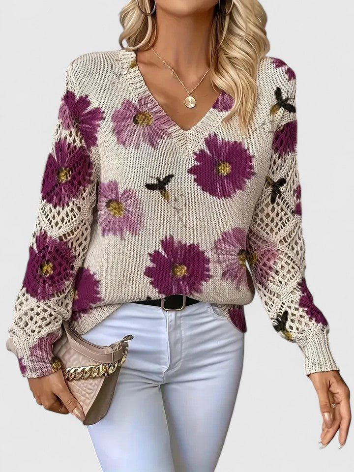 Mist | Elegant Sweater with Floral Pattern
