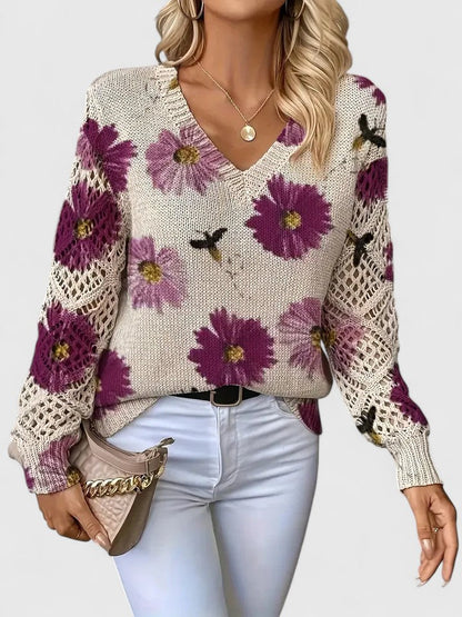 Mist | Elegant Sweater with Floral Pattern