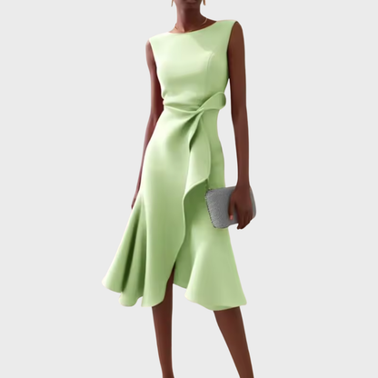 Verity | Draped Asymmetric Midi Dress