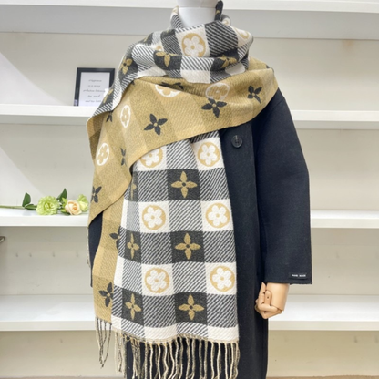 Maya | Cosy Warm Plaid Double Side Tassel Scarf