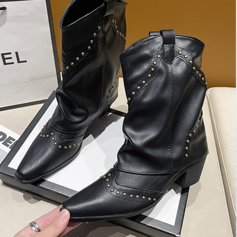 Wilhelmina | Studded Western Boots