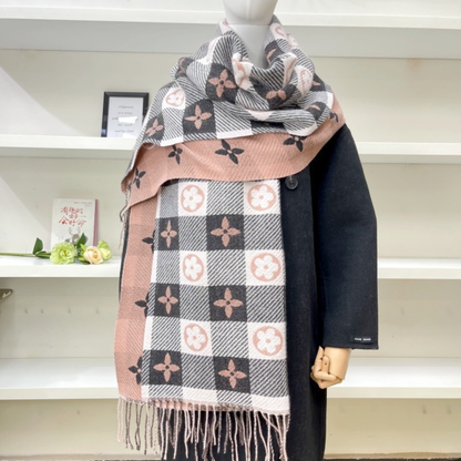 Maya | Cosy Warm Plaid Double Side Tassel Scarf