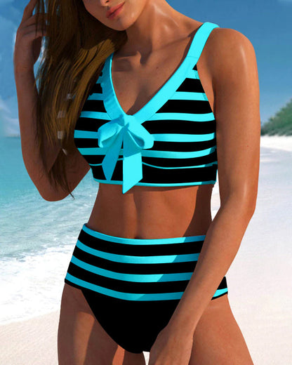 Gwendolyn™ | Women's High Waist Striped Bikini Set
