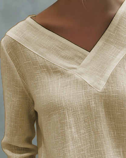 Brittany | Women's Asymmetric V-Neck Long Sleeve Top