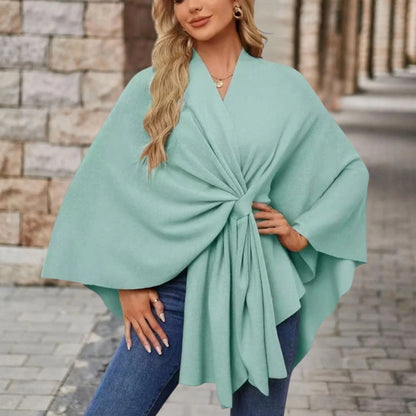 Ines | Elegant Draped Poncho