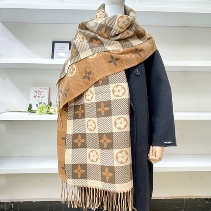 Maya | Cosy Warm Plaid Double Side Tassel Scarf