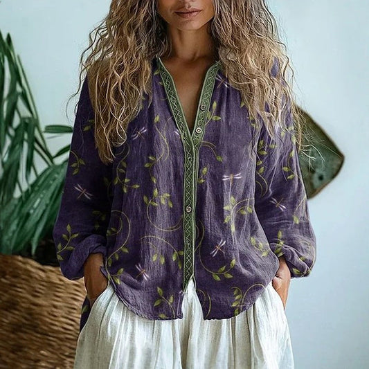 Heather2™ | Relaxed Blouse with Nature Print