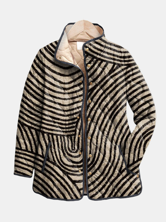 Anya™ | Retro Circle Design Quilted Jacket
