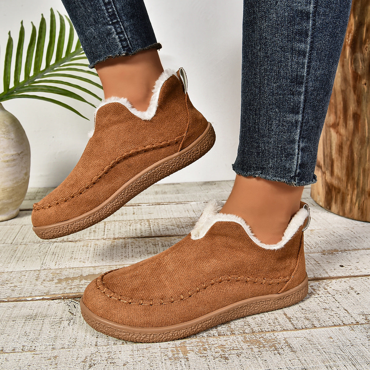 Reese2™ | Warm Fur Lined Slip-On Ankle Boots with Anti-slip Thick Sole